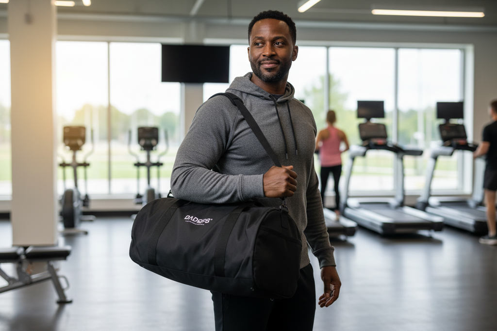 African American dad gym duffle
