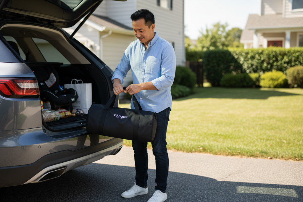 Asian American dad car errand duffle