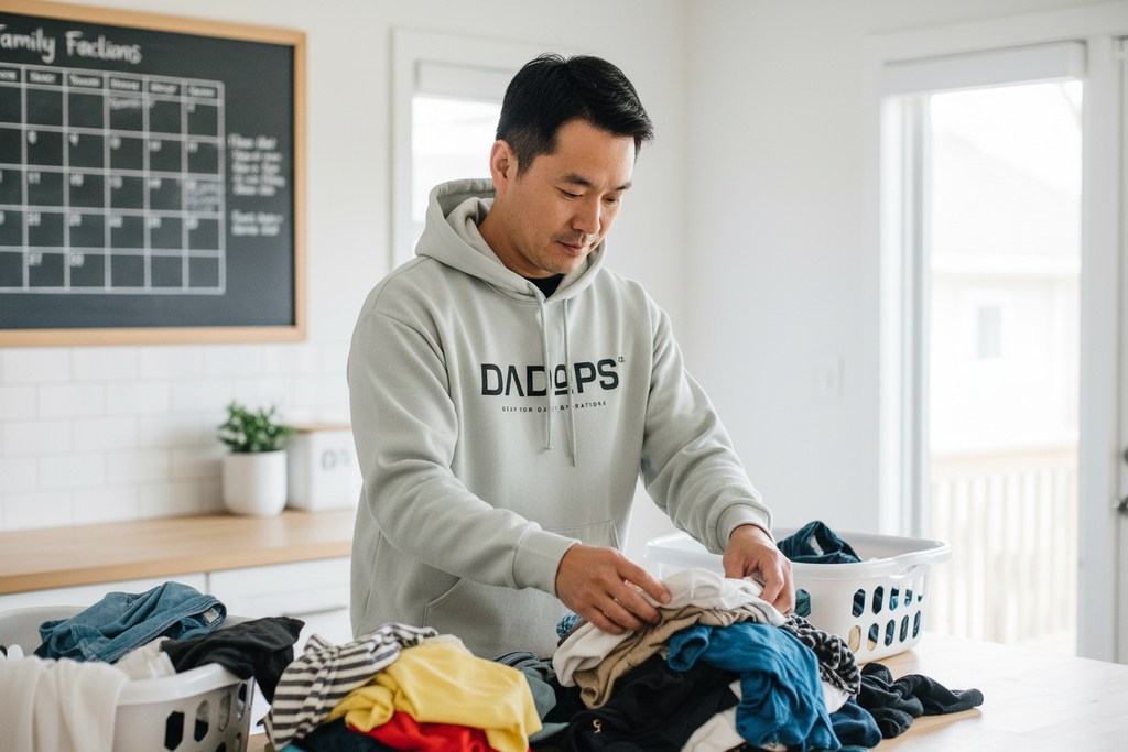 Asian American dad chores