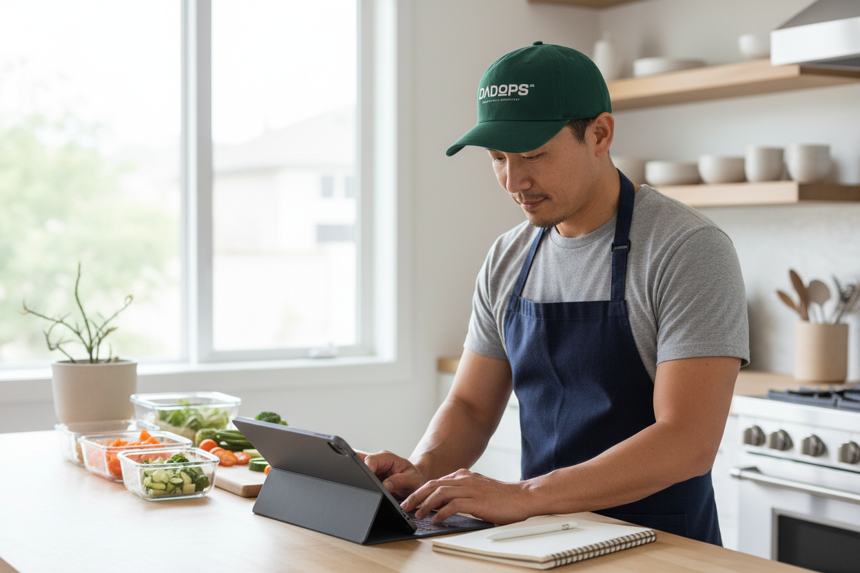 Asian American dad kitchen