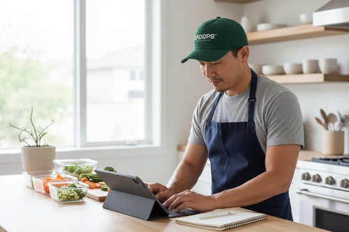 Asian American dad kitchen