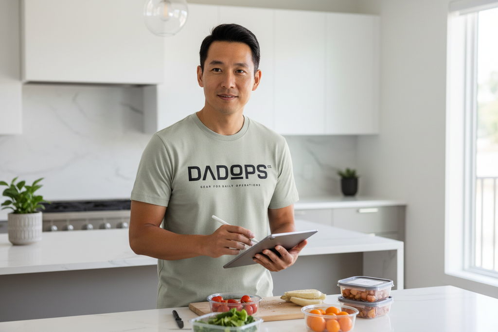 Asian American dad kitchen