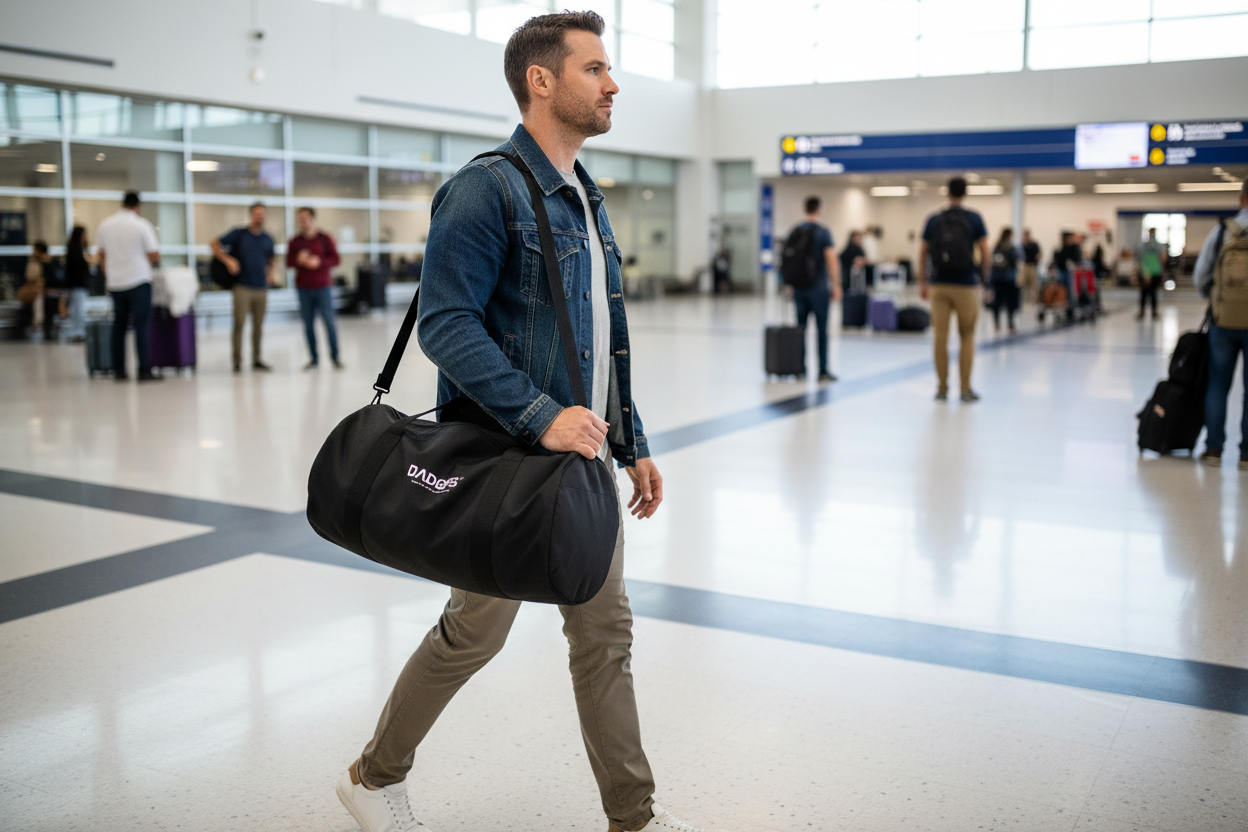 White dad airport duffle